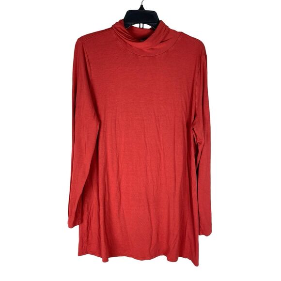 J Jill Turtleneck Top Womens XL Burnt Orange Long Sleeve Tunic Fall Winter - Picture 1 of 6